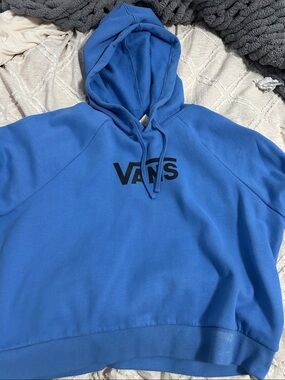 Vans Blue Pullover Hoodie with Black Logo
